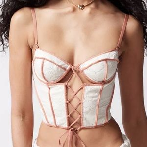 Urban Outfitters Out From Under Amour Lace Lace-Up Corset, M